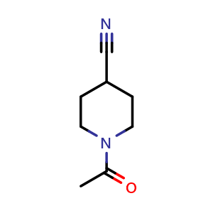 Chemical structure of 1-Acetylpiperidine-4-carbonitrile , CAS 25503-91-7, AChemBlock U104997