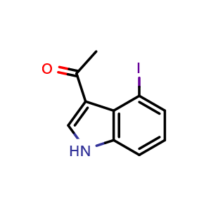 Chemical structure of 3-Acetyl-4-iodoindole , CAS 72527-77-6, AChemBlock U104999