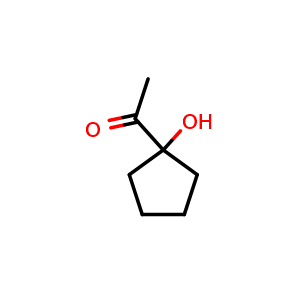 Chemical structure of 1-Acetylcyclopentanol , CAS 17160-89-3, AChemBlock U105001