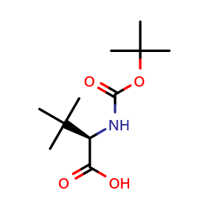 Chemical structure of Boc-D-tert-leucine , CAS 124655-17-0, AChemBlock U105010