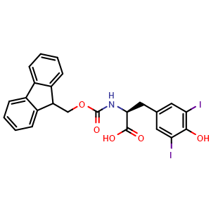 Chemical structure of Fmoc-3,5-diiodo-L-tyrosine , CAS 103213-31-6, AChemBlock U105011