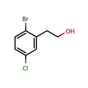 Chemical structure of 2-Bromo-5-chloro-benzeneethanol , CAS 947614-94-0, AChemBlock U105018