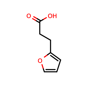 Chemical structure of 2-Furanpropanoic acid , CAS 935-13-7, AChemBlock U105019