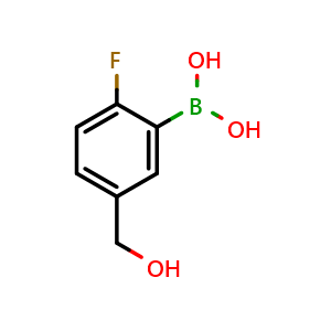 Chemical structure of 2-Fluoro-5-hydroxymethylphenylboronic acid , CAS 1072952-25-0, AChemBlock U105029