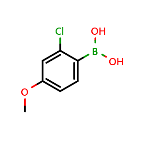 Chemical structure of 2-Chloro-4-methoxyphenylboronic acid , CAS 219735-99-6, AChemBlock U105030