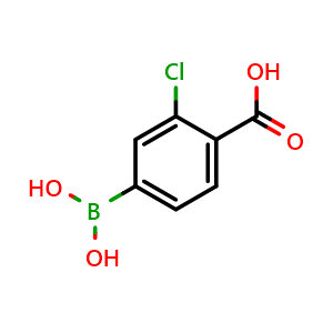 Chemical structure of 4-Carboxy-3-chlorophenylboronic acid , CAS 136496-72-5, AChemBlock U105032