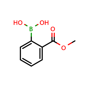 Chemical structure of 2-Methoxycarbonylphenylboronic acid , CAS 374538-03-1, AChemBlock U105036