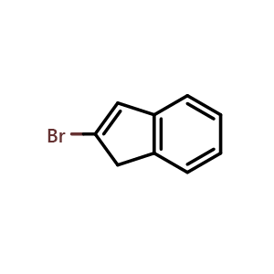 Chemical structure of 2-Bromo-1H-indene , CAS 10485-09-3, AChemBlock U105038