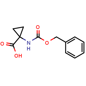 Chemical structure of 1-(Benzyloxycarbonylamino)cyclopropanecarboxylic acid , CAS 84677-06-5, AChemBlock U105053