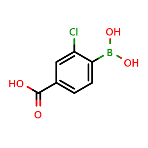 Chemical structure of 4-Carboxy-2-chlorophenylboronic acid , CAS 851335-09-6, AChemBlock U105055