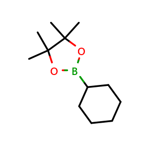 Chemical structure of 2-Cyclohexyl-4,4,5,5-tetramethyl-1,3,2-dioxaborolane , CAS 87100-15-0, AChemBlock U105107