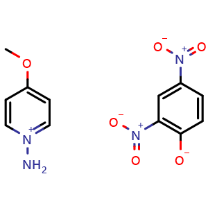 Chemical structure of 4-[Hydroxy(oxo)ammonio]-2-nitro-phenolate 4-methoxypyridin-1-ium-1-amine , CAS 877994-05-3, AChemBlock U105110