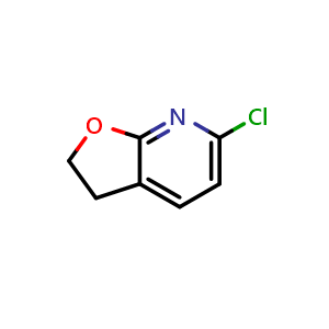 Chemical structure of 6-Chloro-2,3-dihydrofuro[2,3-b]pyridine , CAS 161454-93-9, AChemBlock U105115
