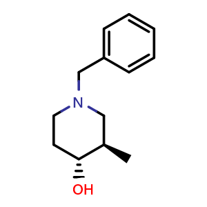 Chemical structure of (3R,4R)-1-benzyl-3-methyl-piperidin-4-ol , CAS 373603-81-7, AChemBlock U105116