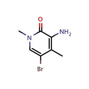 Chemical structure of 3-Amino-5-bromo-1,4-dimethyl-pyridin-2-one , CAS 1446237-41-7, AChemBlock U105119