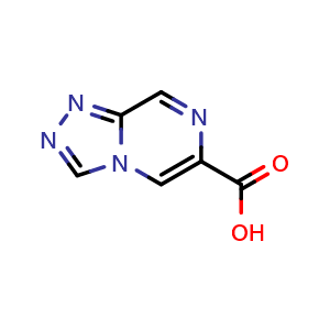 Chemical structure of [1,2,4]Triazolo[4,3-a]pyrazine-6-carboxylic acid , CAS 2092083-38-8, AChemBlock U105121