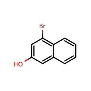 Chemical structure of 4-Bromonaphthalen-2-ol , CAS 5498-31-7, AChemBlock U105128