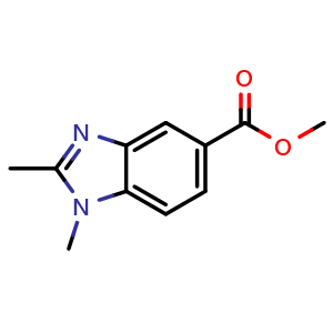 Chemical structure of Methyl 1,2-dimethylbenzimidazole-5-carboxylate , CAS 256936-11-5, AChemBlock U105163
