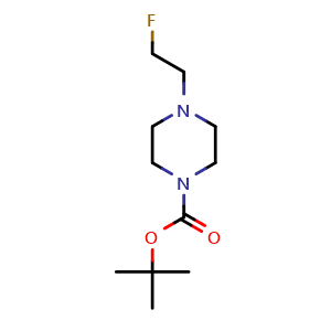 Chemical structure of Tert-butyl 4-(2-fluoroethyl)piperazine-1-carboxylate , CAS 184042-58-8, AChemBlock U105185