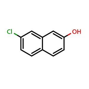 Chemical structure of 2-Chloro-7-hydroxynaphthalene , CAS 40492-93-1, AChemBlock U105193