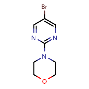 Chemical structure of 5-Bromo-2-(4-morpholino)pyrimidine , CAS 84539-22-0, AChemBlock U105213