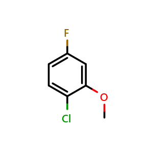 Chemical structure of 2-Chloro-5-fluoroanisole , CAS 450-89-5, AChemBlock U105230
