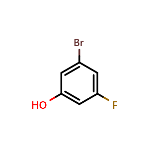 Chemical structure of 3-Bromo-5-fluorophenol , CAS 433939-27-6, AChemBlock U105244