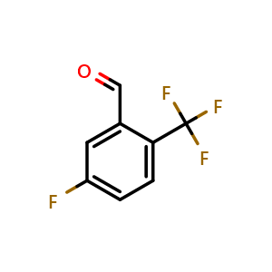 Chemical structure of 2-Trifluoromethyl-5-fluorobenzaldehyde , CAS 90381-08-1, AChemBlock U105248