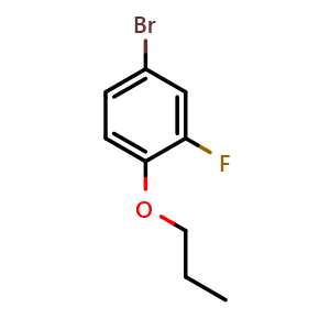 Chemical structure of 4-Bromo-2-fluoro-1-propoxybenzene , CAS 127326-77-6, AChemBlock U105252