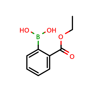 Chemical structure of 2-Ethoxycarbonylphenylboronic acid , CAS 380430-53-5, AChemBlock U105264