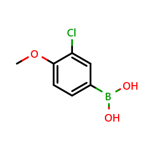 Chemical structure of 3-Chloro-4-methoxyphenylboronic acid , CAS 175883-60-0, AChemBlock U105265