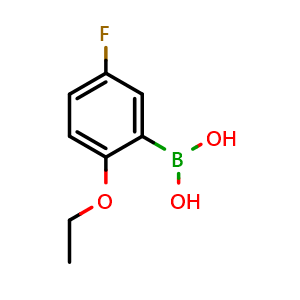 Chemical structure of 2-Ethoxy-5-fluorophenylboronic acid , CAS 864301-27-9, AChemBlock U105280