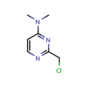 Chemical structure of 2-(Chloromethyl)-N,N-dimethylpyrimidin-4-amine , CAS 731757-43-0, AChemBlock U105315