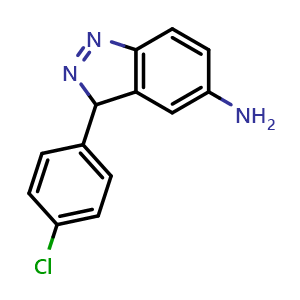 Chemical structure of 3-(4-Chlorophenyl)-3H-indazol-5-amine , CAS 1181335-70-5, AChemBlock U105338
