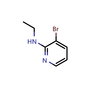 Chemical structure of 3-Bromo-N-ethylpyridin-2-amine , CAS 468718-55-0, AChemBlock U105344
