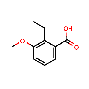 Chemical structure of 2-Ethyl-3-methoxybenzoic acid , CAS 57598-51-3, AChemBlock U105351