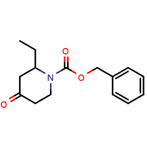 Chemical structure of Benzyl 2-ethyl-4-oxopiperidine-1-carboxylate , CAS 1245645-94-6, AChemBlock U105361
