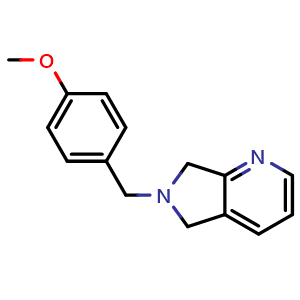 Chemical structure of 6-(4-Methoxybenzyl)-6,7-dihydro-5H-pyrrolo[3,4-b]pyridine , CAS 1356109-96-0, AChemBlock U105388