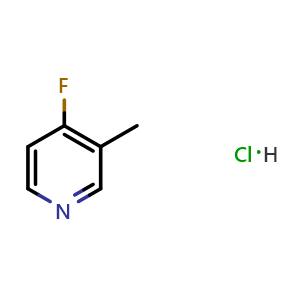 Chemical structure of 4-Fluoro-3-picoline hydrochloride , CAS 1263282-40-1, AChemBlock U105390