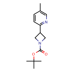 Chemical structure of Tert-butyl 3-(5-methylpyridin-2-yl)azetidine-1-carboxylate , CAS 1356109-60-8, AChemBlock U105392