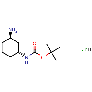 Chemical structure of Trans-1-N-Boc-1,3-cyclohexyldiamine hydrochloride , CAS 1609399-78-1, AChemBlock U105394