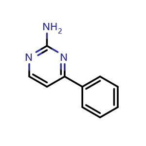 Chemical structure of 4-Phenyl-2-pyrimidinamine , CAS 2305-87-5, AChemBlock U105401