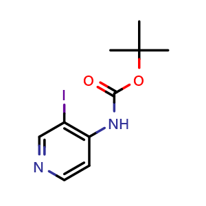 Chemical structure of Tert-butyl (3-iodopyridin-4-yl)carbamate , CAS 211029-67-3, AChemBlock U105405