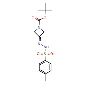 Chemical structure of Tert-butyl 3-(2-tosylhydrazono)azetidine-1-carboxylate , CAS 1510865-66-3, AChemBlock U105410