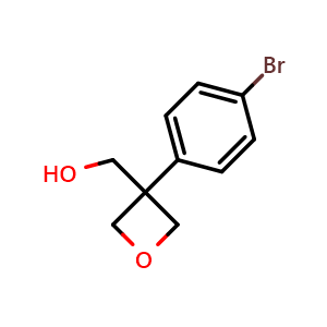 Chemical structure of [3-(4-Bromophenyl)oxetan-3-yl]methanol , CAS 1188264-15-4, AChemBlock U105418
