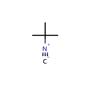 Chemical structure of 2-Isocyano-2-methyl-propane , CAS 7188-38-7, AChemBlock U105422