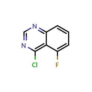 Chemical structure of 4-Chloro-5-fluoroquinazoline , CAS 16499-60-8, AChemBlock U105423