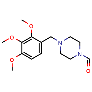 Chemical structure of 4-[(2,3,4-Trimethoxyphenyl)methyl]piperazine-1-carbaldehyde , CAS 92700-82-8, AChemBlock U105427