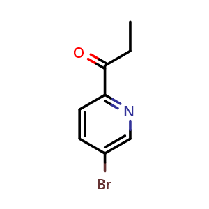 Chemical structure of 1-(5-Bromo-2-pyridyl)propan-1-one , CAS 1060812-89-6, AChemBlock U105440