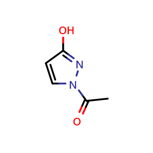 Chemical structure of 1-(3-Hydroxy-1H-pyrazol-1-yl)ethan-1-one , CAS 852471-15-9, AChemBlock U105457